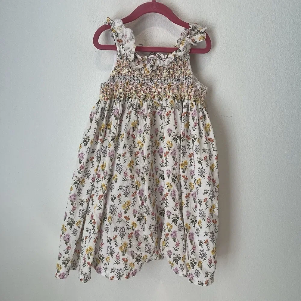 Dondolo Children’s Clothier Girls Smocked Floral Dress Size 8 Party Summer Cute